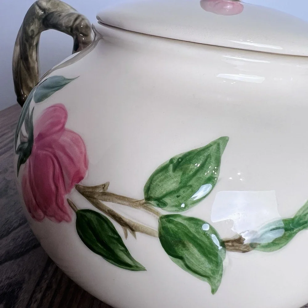 VTG 1940-47 Franciscan Desert Rose Teapot with Lid California USA Signed 4 Cup
